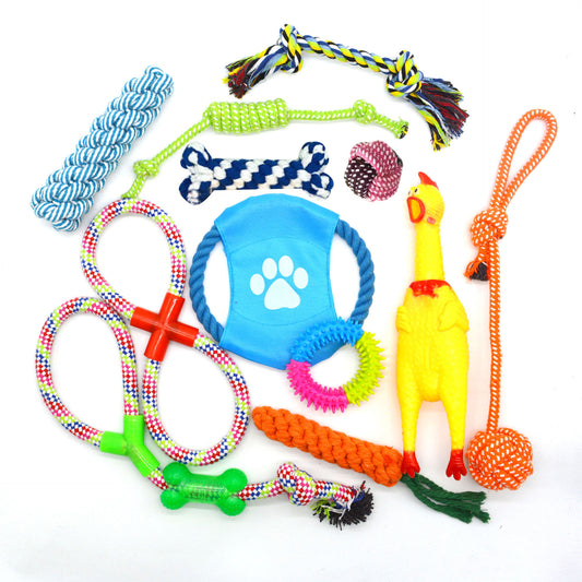Haustierspielzeug-Set, Hundespielzeug, Baumwollseil, Beißspielzeug